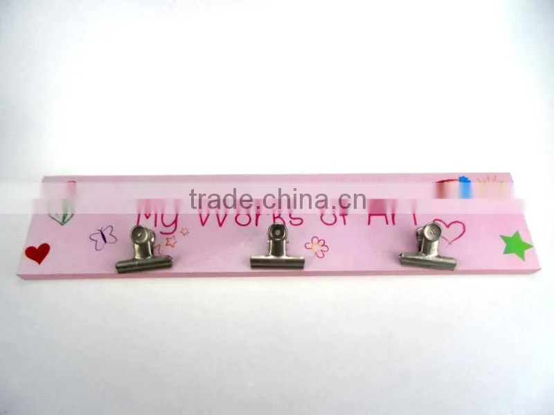 MDF square wood hanger with iron clip