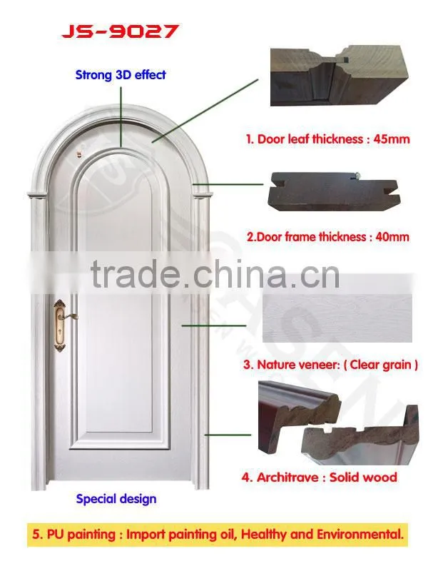 Arched top wood door