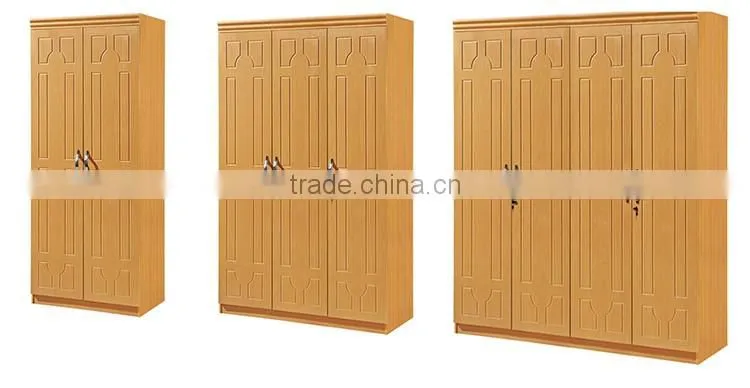 Foshan wholesale latest mdf bedroom almirah designs modern cheap wooden three door wardrobe