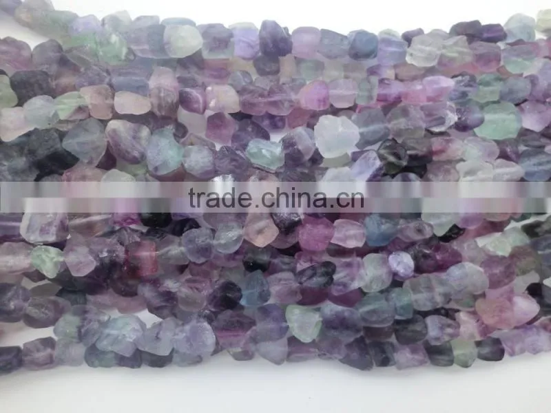 10-13*15*18mm Rianbow fluorite , Semi Precious Stone,Rough tumble-nugget strand stone