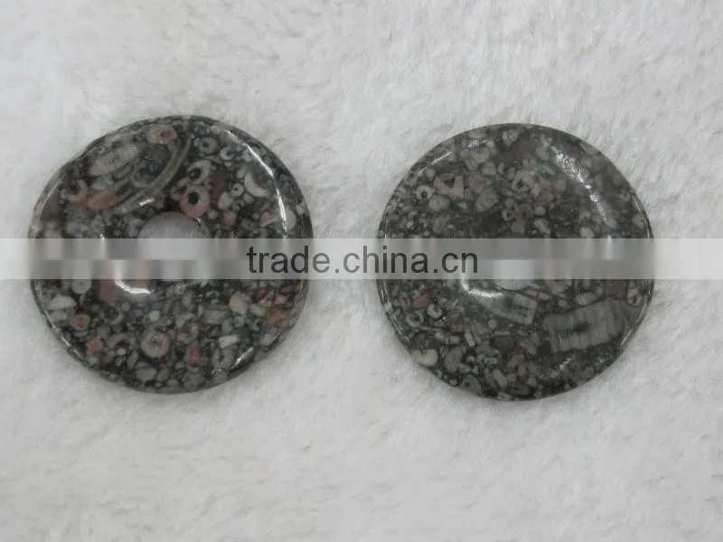 Wholesale different size Red Stone With Black Line donut gemstone