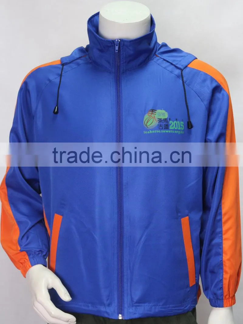 Waterproof hiddien hood promotional jacket