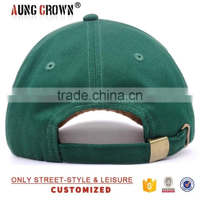 custom 100% cotton custom green baseball cap