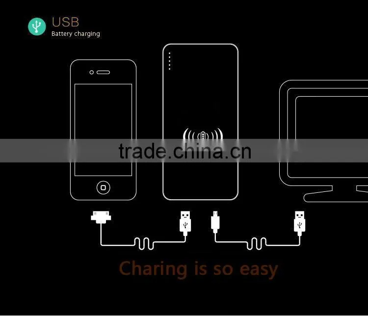 leather texture design dual charging port power bank wireless charger pad
