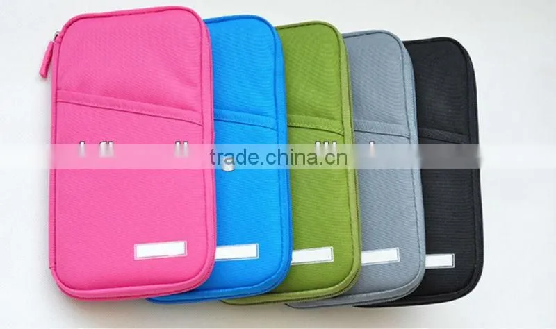 600D Polyester Travel Passport Holder/Credit Card Bag