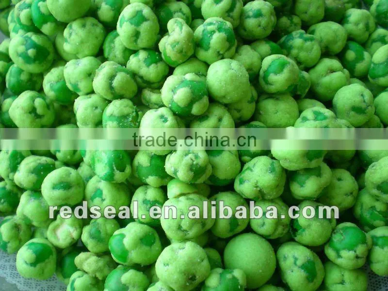 Kosher wasabi flavor coated green peas