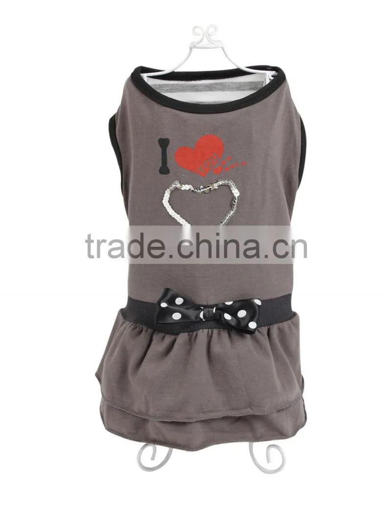 2016 hot sale pet summer t-shirt fashion design pink/grey dog clothes
