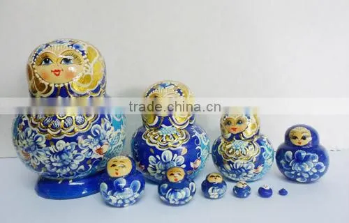 Handmade Wooden Russian Doll , Matryoshka Doll , Babushka Doll