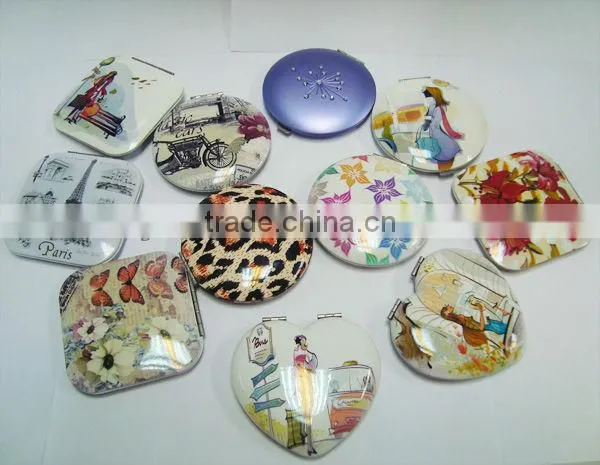 Fashion sexy Round Metal stand table mirror for round portable makeup mirror