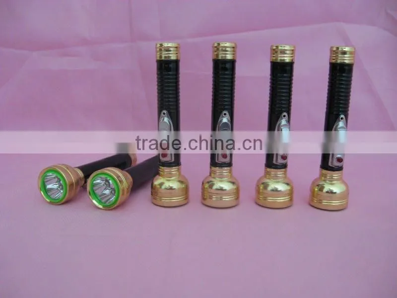 Metal mini led torch black body glod-plated flashlight