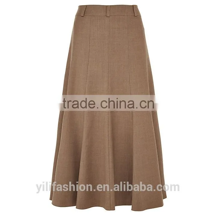 latest designs 2015 day-to-dinner staple Cognac Petite Flannel Skirt