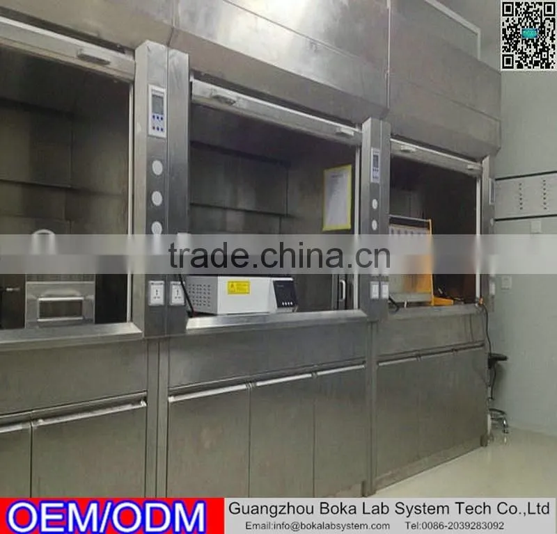 Stainless fume hood for inspection and testing centre