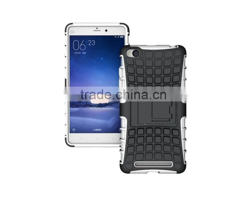 Hot Selling Kickstand Hybrid Heavy Duty Armor Shockproof Phone Case For Xiaomi For Redmi 3