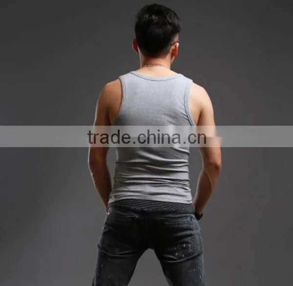 Wholesale custom 100 cotton blank tank top men