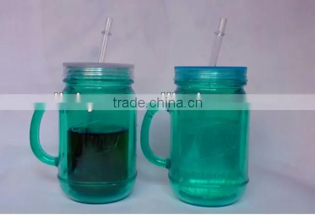 Bottle cup with straw with handle
