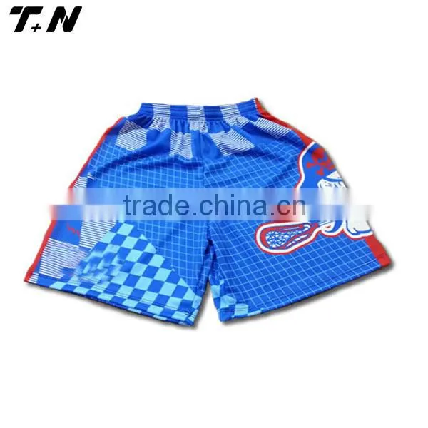 Dry fit mesh polyester custom lacrosse shorts