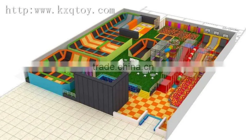luxury indoor trampoline park huge indoor trampoline park with dodge balls,slam dunk,sea balls,foam pit for adult and kids