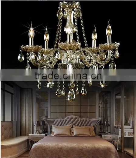 Good Quality K9 Crystal Chandelier Living Room Chandelier,Dining Room Chandelier light with 5 lights Cognac color
