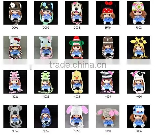cute baby crochet beanie animal ears monkey knitted hats