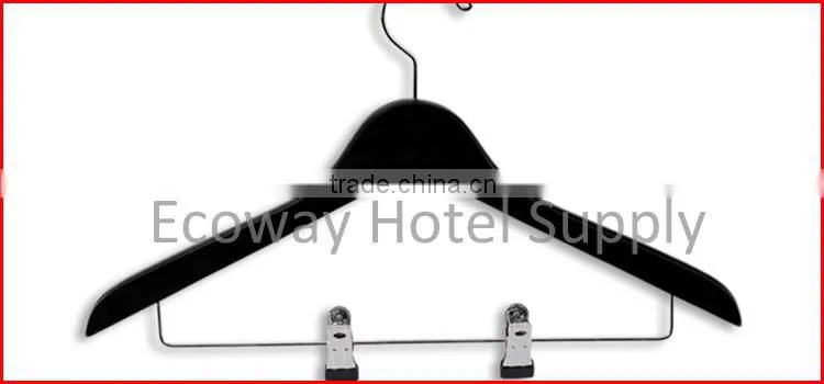 Manufacture Home Used Luxury Wooden Coat Hanger With Two Clips