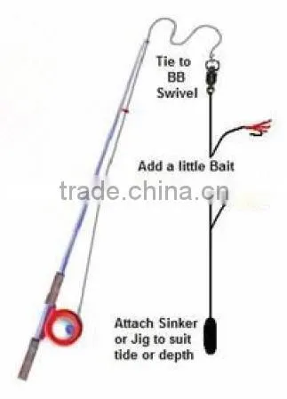 SURF POP RIG BLUE 1/0 FLOAT HOOK BAITED HOOK B/HOLDER 30LB