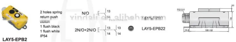 2 holes industrial new plastic push button control box XAL10-EPB2