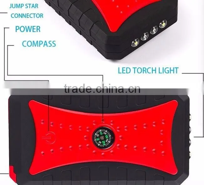 New products 7500mah waterproof multi-function auto emergency start power with 4 usb output with compass