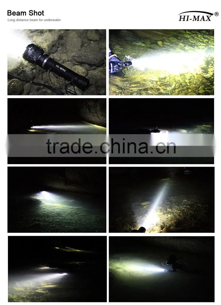 HI-MAX X 7 3000 Lumen Most Powerful U2 Long Distance Scuba Led Diving Torch Spot FlashLight