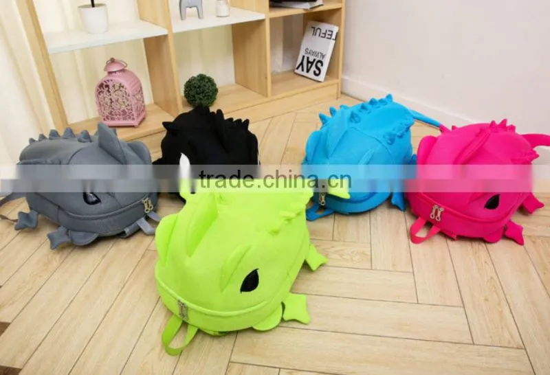 2016 new design backpack cute dinosaur backpack hot sell child's bag