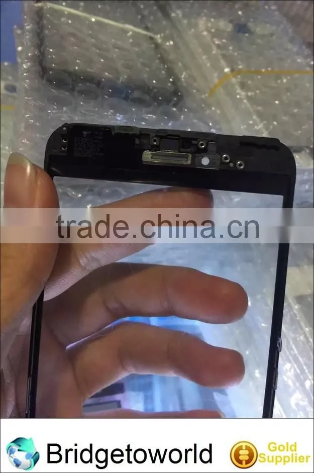 Original White Black Color New Front Panel Outer Glass Lens for iphone 6S 6S plus 4.7" 5.5'' with Frame Bezel Hot Glue