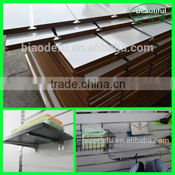 Wholesale MDF Slatwall Slotted Wood Panel/Board for Stores