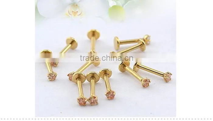 double jeweled cross labret piercing body jewelry