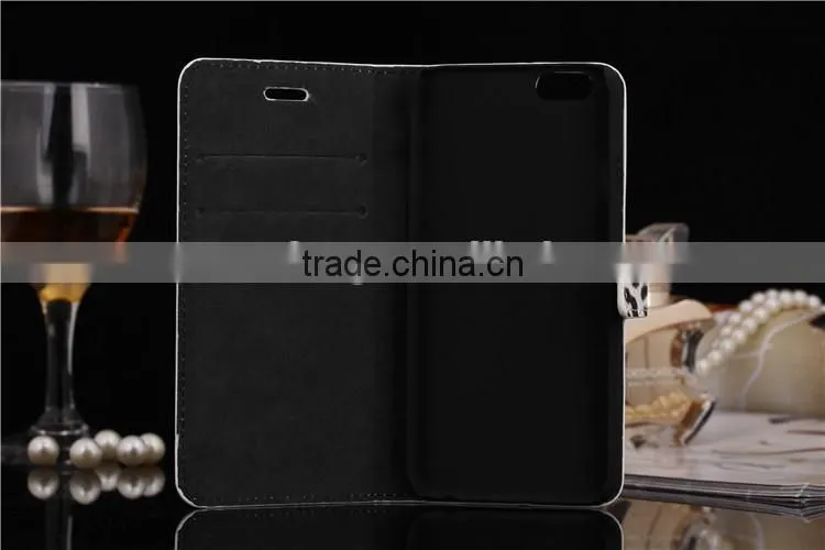Hot Gray Color Leopard Design Leather Wallet Case Cover for iPhone 6
