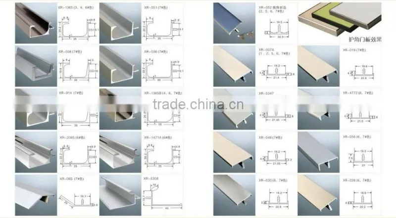 Aluminum Edge Profile for furniture and cabinet profile,widely used in furtuniture and cabiner decoration, made by Aluminum