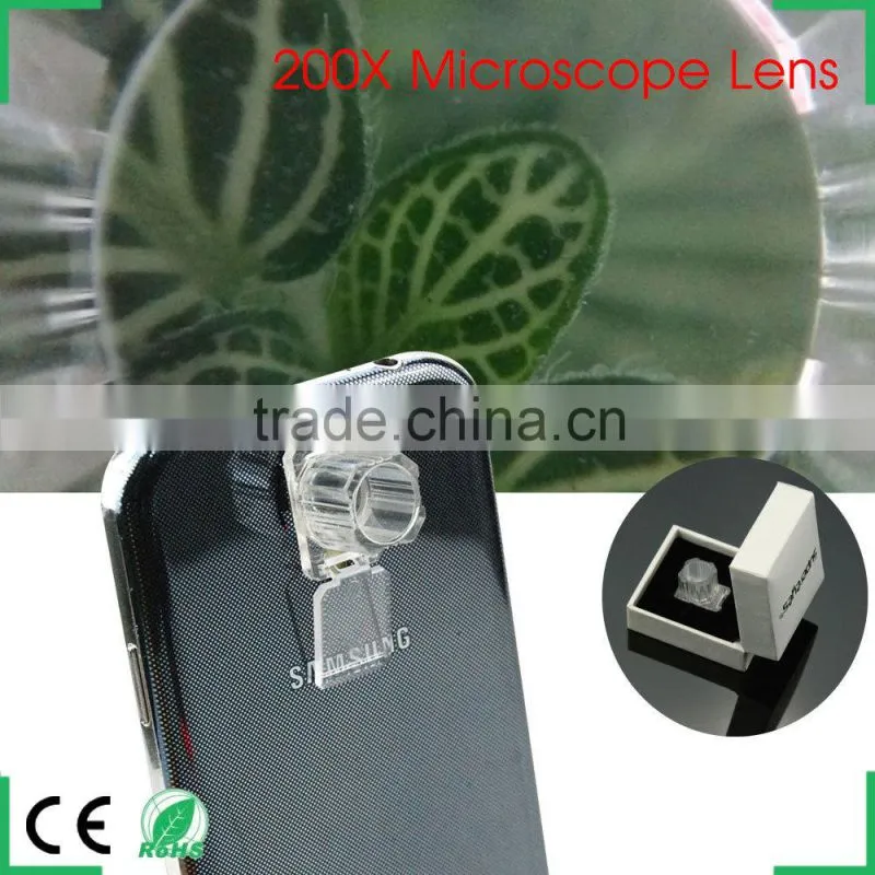 portable stick-on 200x zoom microscope for iphone 6 plus 5c 5s 4s samsung galaxy s6 s4 s5 note4 htc one m8 m9