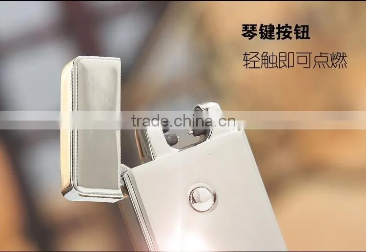 electric cigarette ligter flameless rechargeable USB double arc lighter black gold