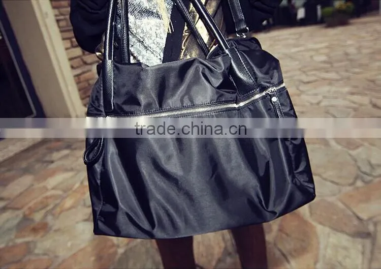 Faddish pu tote bag big hanging file handbag ladies zipper shoulder bags made in China