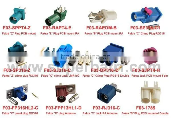 Fakra Plug PCB mount connector white /9001 Radio With Phantom
