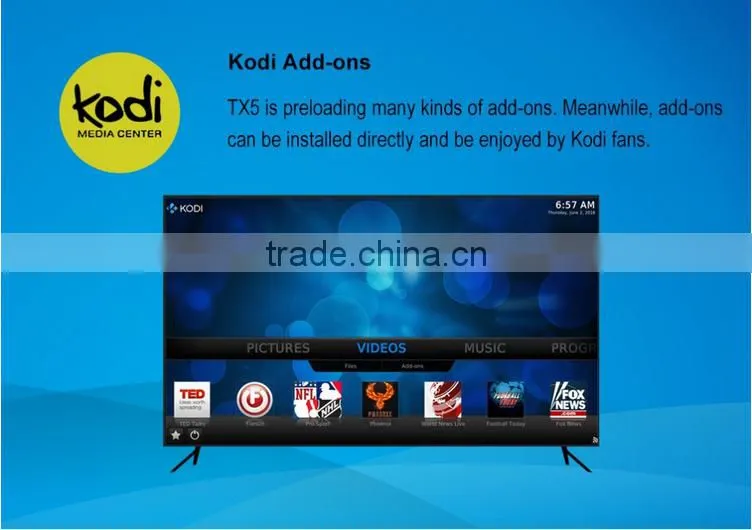 2016 New Version Kodi 16.1 Amlogic S905X TV Box TX5 2g 8g Quad Core Android 6.0 TV Box