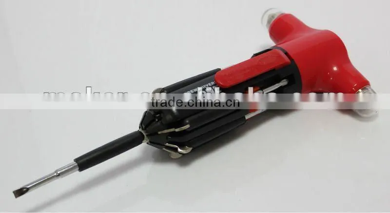 8 in 1 Screwdriver with Torch and Hammer