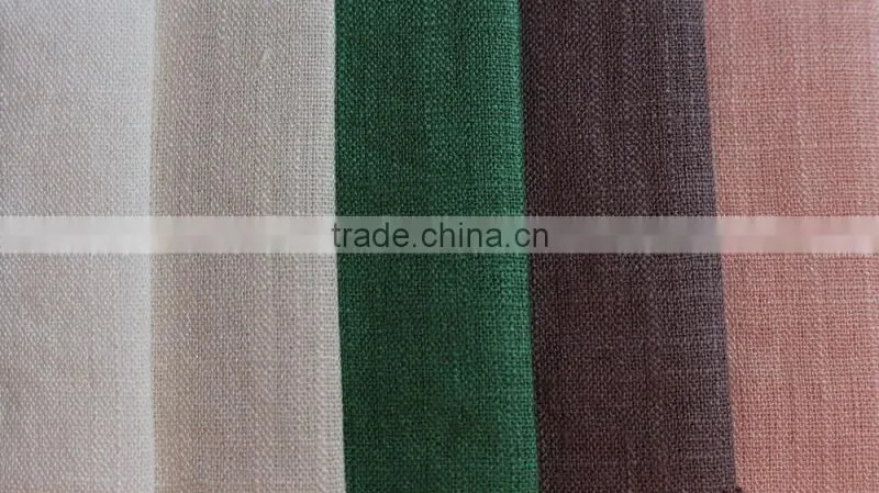 plain dyed solid color woven linenette blend nylon viscose fabric