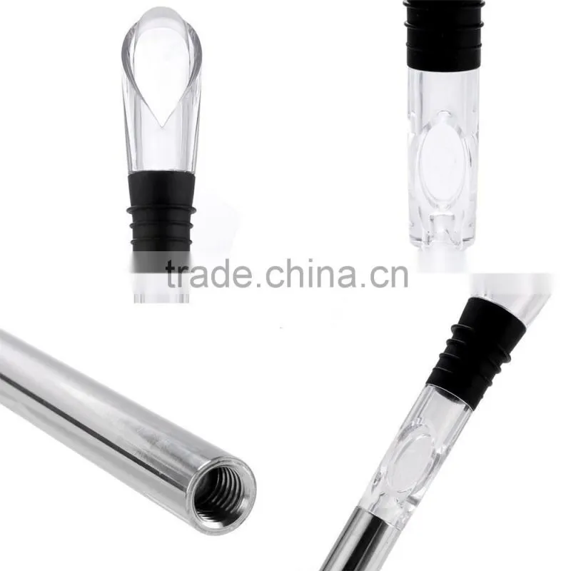 Wine Chiller Cooler Stick 3-in-1 Stainless Steel Wine Bottle Pourer Cooler Stick with Pourer Spout