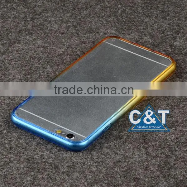 C&T Colorful Bumper Slim Clear Transparent Back Case Cover Skin for Apple iphone 6 4.7
