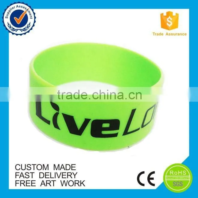 Personalized fitness silicone logo custom bracelet printing