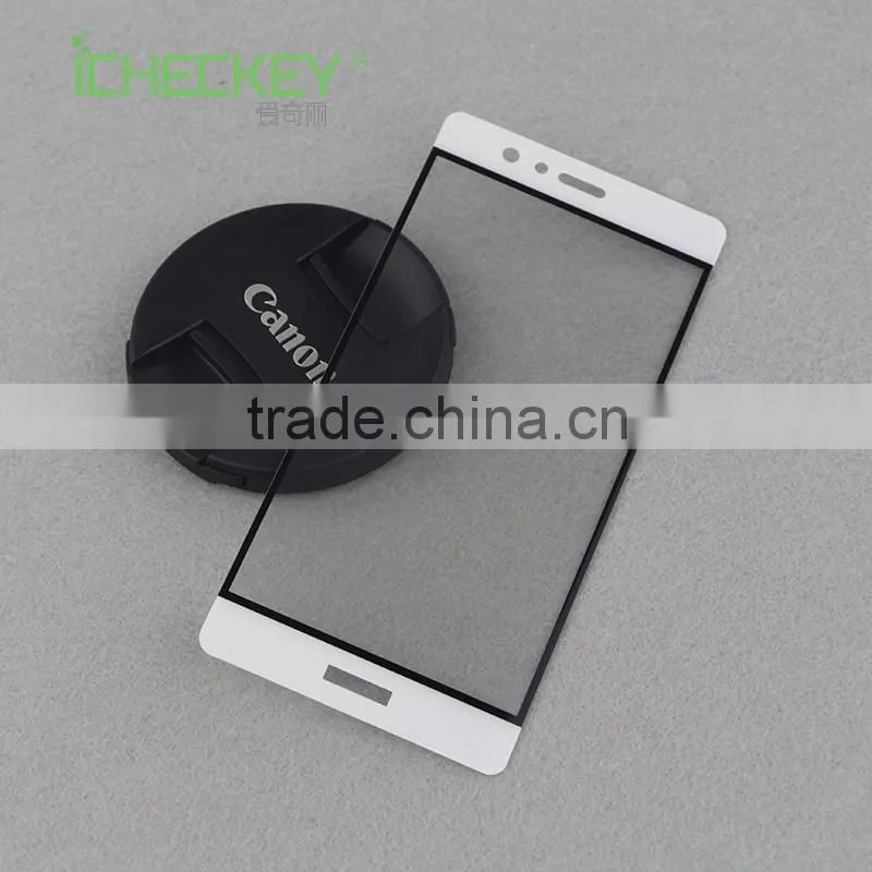 Anti-fingerprint colored clear tempered glass screen protector for Huawei P9