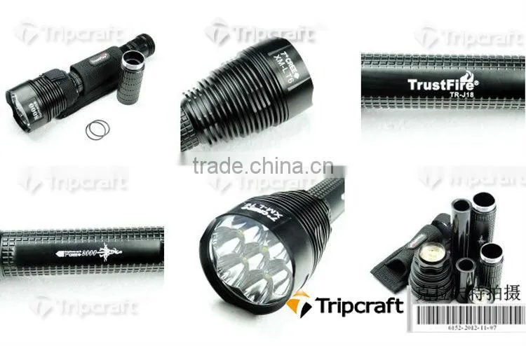 J18 TR-J18 SUPER BRIGHT LED Flashlight,8000 LM, 7* XML T6 High Power Torch for camping hiking