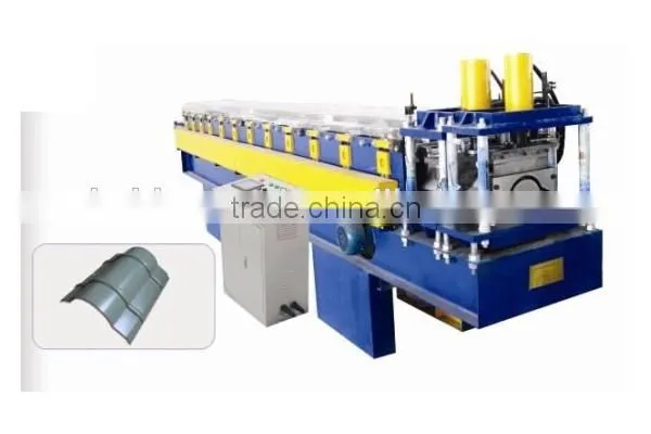Color Coated Metal Roofing Use Step Tile Ridge Cap Roll Forming Machine Roof Ridge Roll Forming Machine