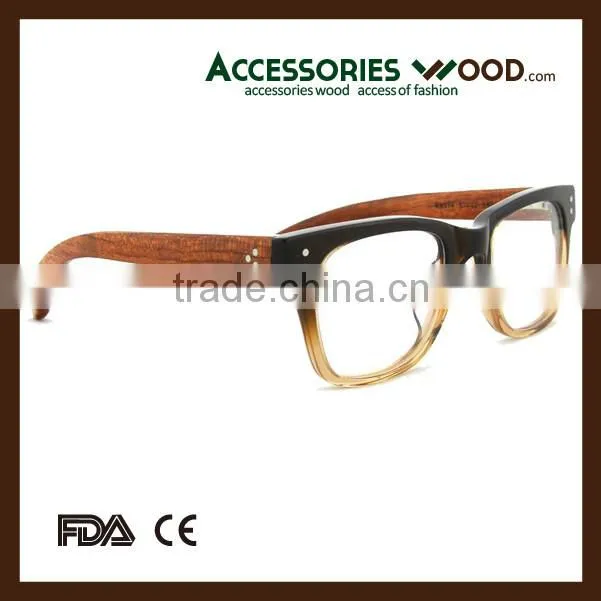 PC frame wooden leg optical reading glasses high quality RX glasses wooden Clear glasses