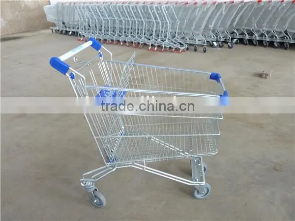 Russian Style Feet 100L Supermarket Hand Cart Metal Trolley
