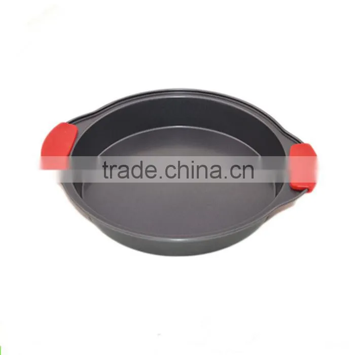 round pan carbon steel cake pan baking set with silicone handle